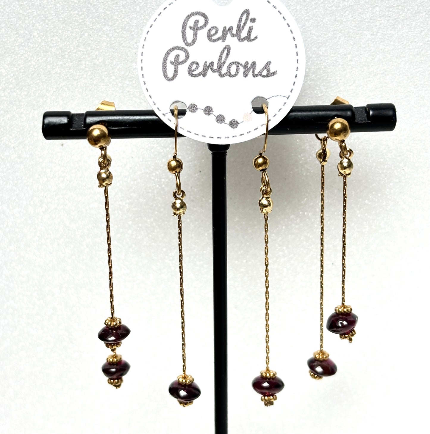 Boucles grenat-2 modèles au choix