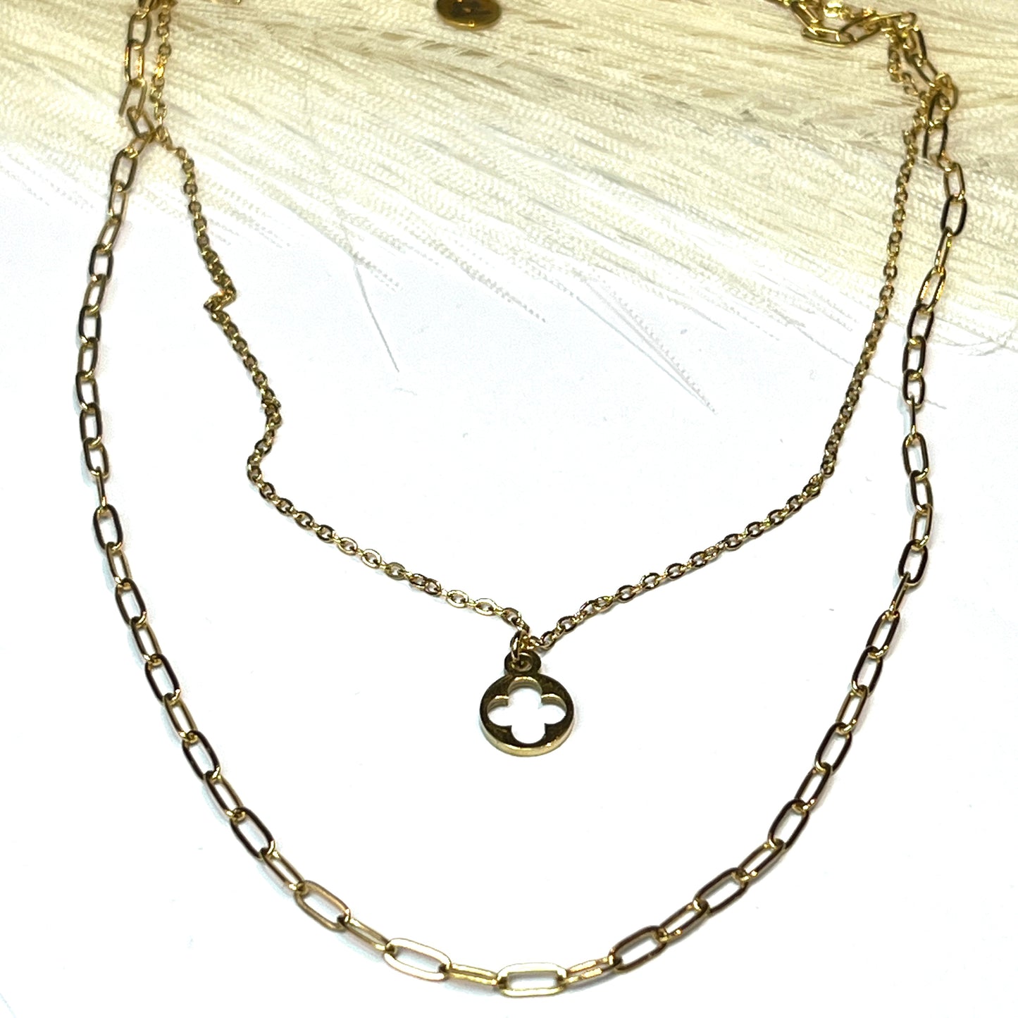 Collier mon Double rang doré ou argenté
