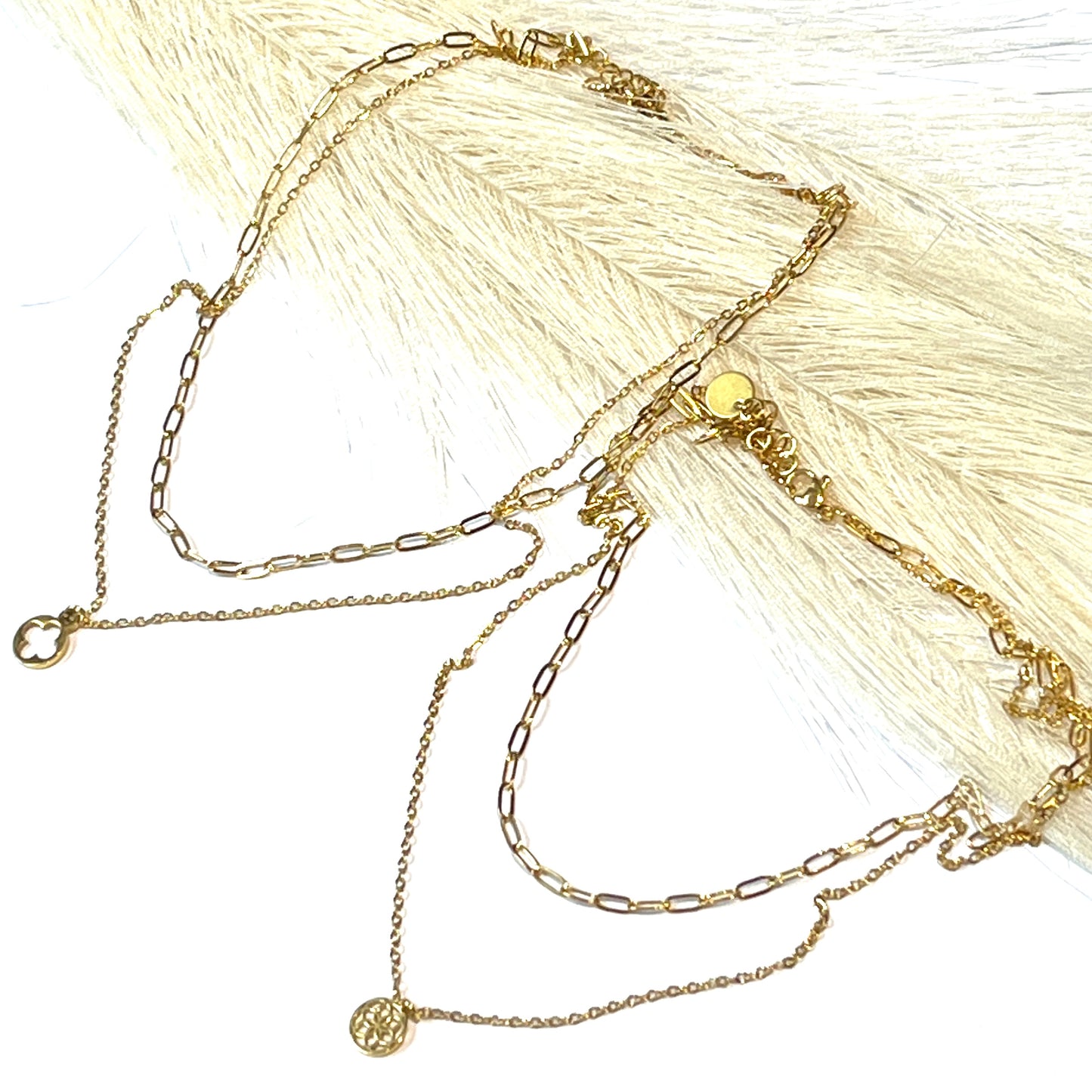 Collier mon Double rang doré ou argenté