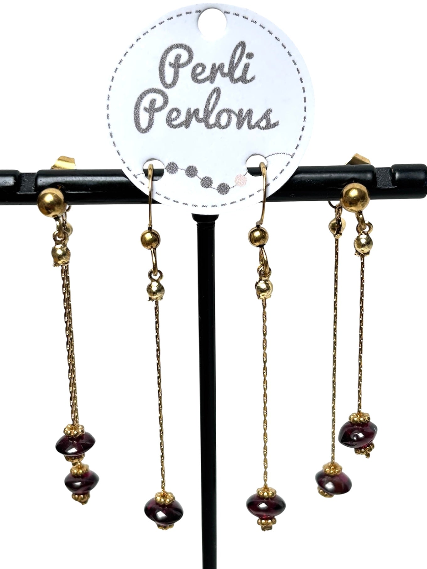 Boucles grenat-2 modèles au choix