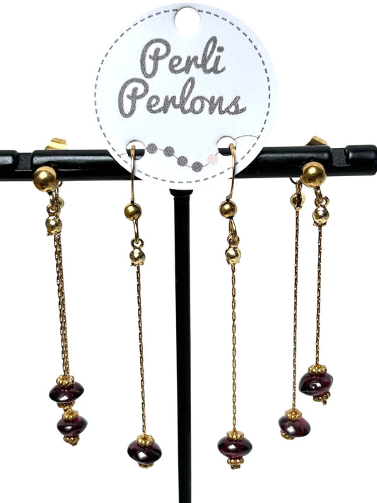 Boucles grenat-2 modèles au choix